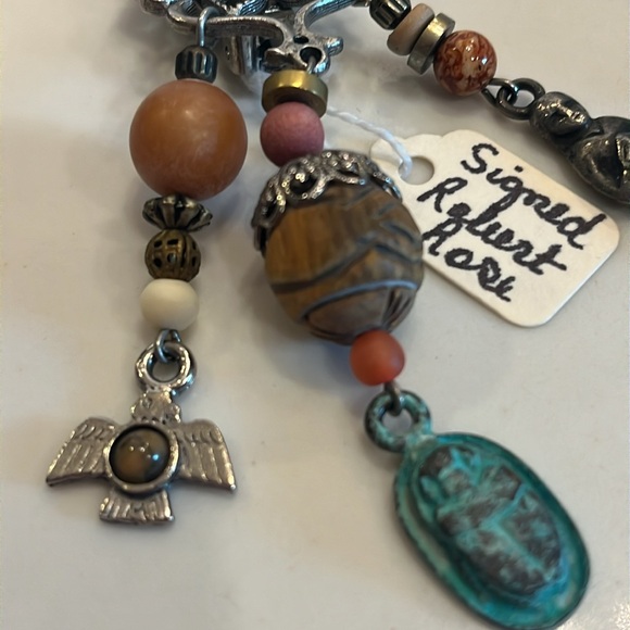 Vintage Robert Rose Signed Native American Earrings. Detailed unique Clip-on - Picture 11 of 13